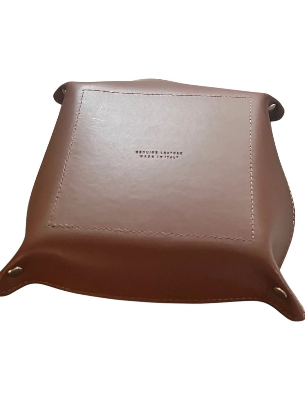 Garuglieri Italian Brown Leather Valet Tray